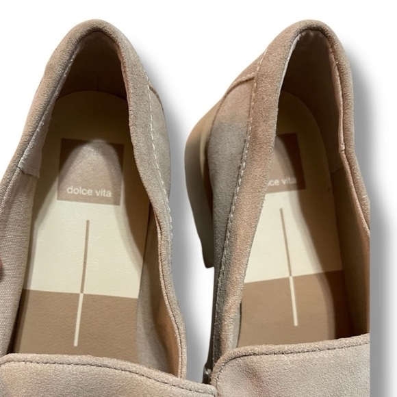 Dolce Vita Women's Elias Lug Sole Tailored Suede Loafer Tan Size 8.5 Wide - Picture 4 of 9